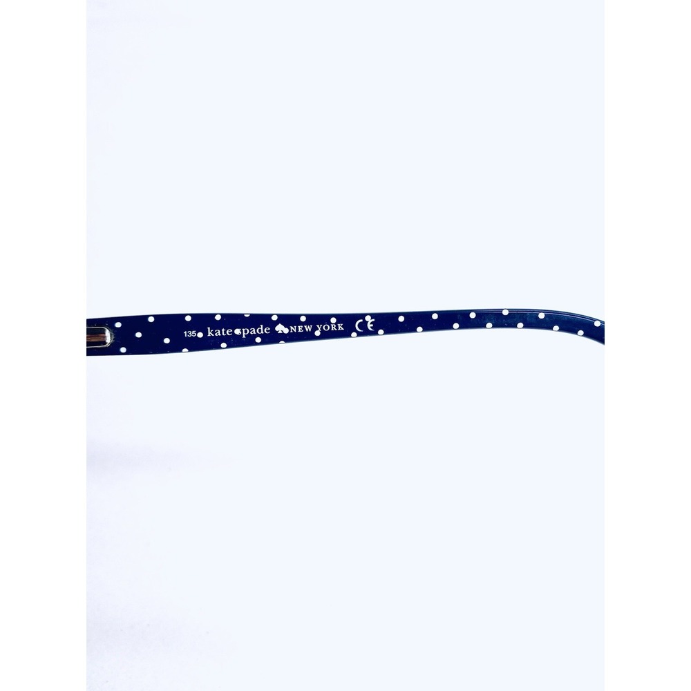 Kate Spade Blue Gold Cat Eye Glasses Polka Dot Temples Ambrosette 54 17 135 - Picture 7 of 11